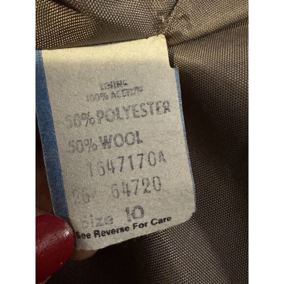 Koret Wool Blend 2 Piece Skirt Suit Vintage Womens Size 10 - 12 Gray Plaid - Picture 7 of 14